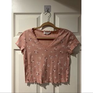 Hippie Rose Juniors Dusty Rose Knit Crop Top